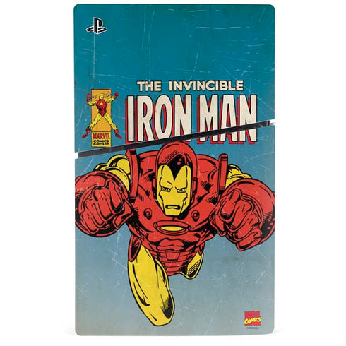 Marvel Classic Comics The Invincible Iron Man PS5 Slim Digital Edition Console Skin